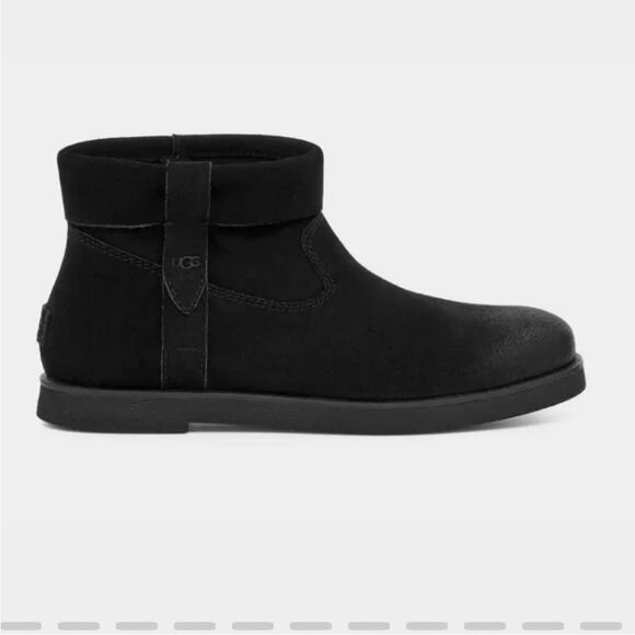 UGG Women's Black Josefene Distressed Cuff Ankle Bootie – Sz 8.5 - Picture 1 of 11
